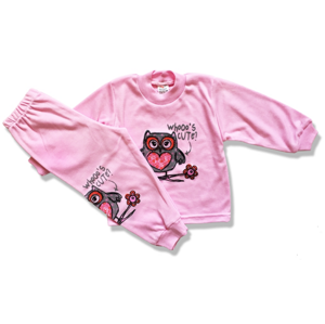BABY´S WEAR Detské pyžamo - Sova, ružové veľkosť: 98 (24-36m)