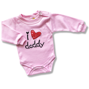 BABY´S WEAR Detské body - I love Daddy, ružové veľkosť: 86