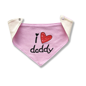 BABY´S WEAR Bavlnený slintáčik pre bábätká - I Daddy, ruž.