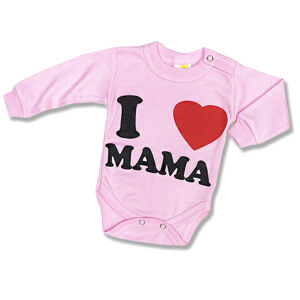 BABY´S WEAR Detské body - I love Mama, ružové veľkosť: 92