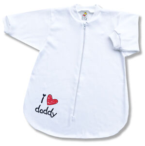 BABY´S WEAR Spací vak pre bábätká - Daddy, biely veľkosť: 56