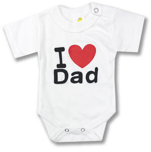 BABY´S WEAR Kojenecké body, krátky rukáv - Dad, biele veľkosť: 74 (6-9m)