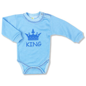 BABY´S WEAR Detské body - King, modré veľkosť: 92 (18-24m)