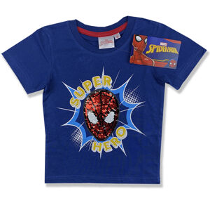 Cactus Clone Detské tričko s otočnými flitrami - Spiderman, tm.modré veľkosť: 98