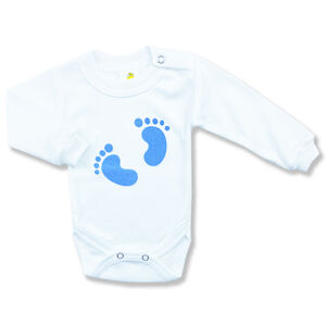 BABY´S WEAR Detské body - Baby stopy, biele veľkosť: 98