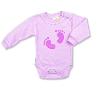 BABY´S WEAR Detské body - Baby stopy, ružové veľkosť: 56