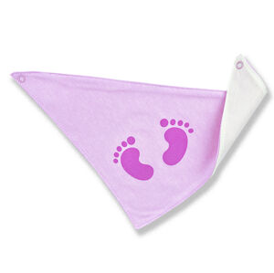 BABY´S WEAR Bavlnený slintáčik pre bábätká - Stopy, ruž.