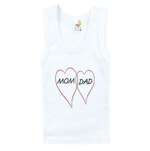 BABY´S WEAR Detské tričko - Mom Dad, biele veľkosť: 110
