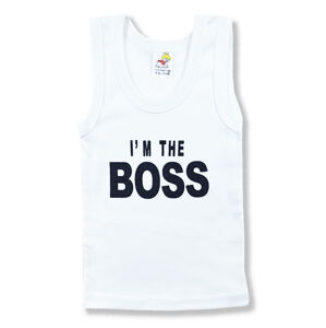 BABY´S WEAR Detské tričko - Boss, biele veľkosť: 104