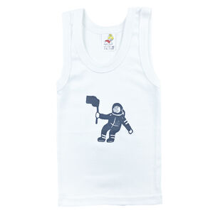 BABY´S WEAR Detské tričko - Kozmonaut, biele veľkosť: 92 (18-24m)