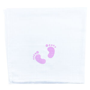 BABY´S WEAR Detská bavlnená plienka - Stopy, ruž.