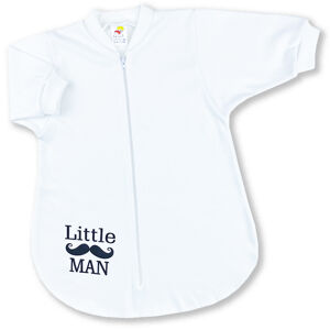 BABY´S WEAR Spací vak pre bábätká - Little Man, biely veľkosť: 74