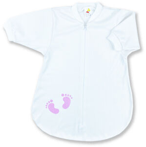 BABY´S WEAR Spací vak pre bábätká - Ružové Stopy, biely veľkosť: 80