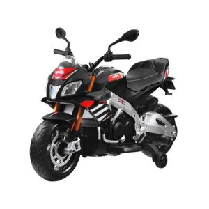 Čierna elektrická motorka Aprilia Tuono V4 pre deti