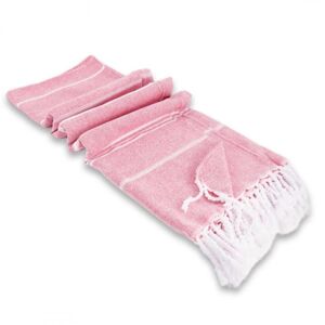 Ružový plážový ručník z bavlny - 100x180 cm