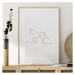 Svetlý minimalistický plagát s motívom koňa